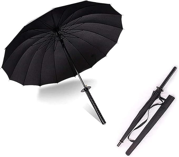 Katana Samurai Umbrella – Long Handle Sword-Style Auto Open | 16-Rib Heavy-Duty Build