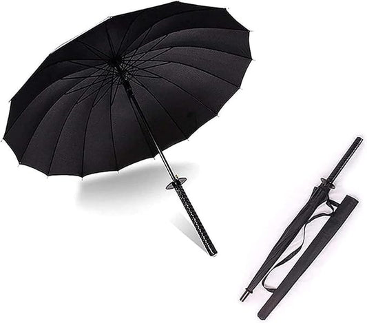 Katana Samurai Umbrella – Long Handle Sword-Style Auto Open | 16-Rib Heavy-Duty Build