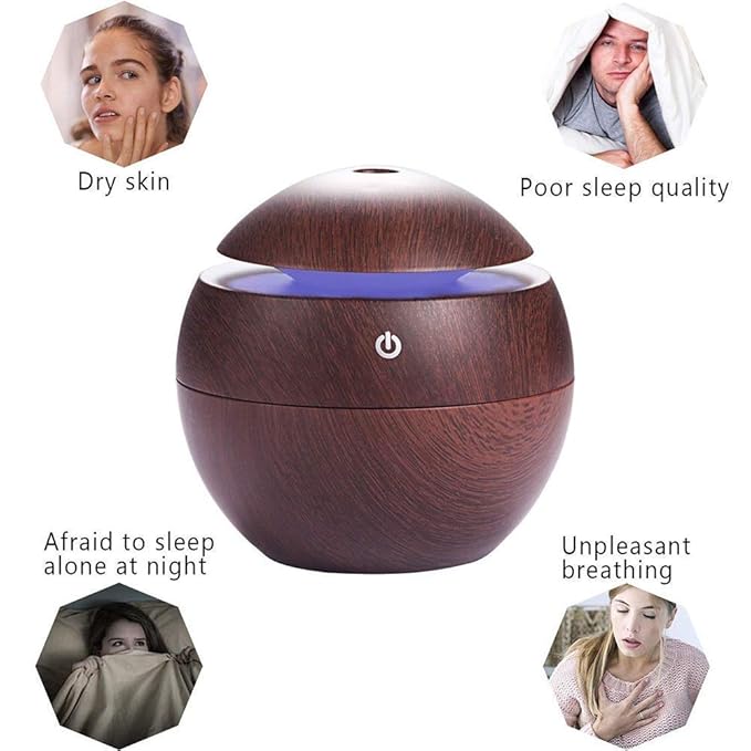 Wooden Cool Mist Humidifier & Aroma Diffuser | Essential Oil Diffuser for Home & Office