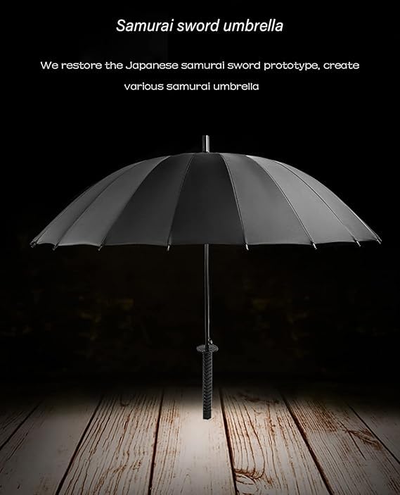 Katana Samurai Umbrella – Long Handle Sword-Style Auto Open | 16-Rib Heavy-Duty Build
