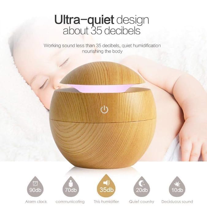 Wooden Cool Mist Humidifier & Aroma Diffuser | Essential Oil Diffuser for Home & Office
