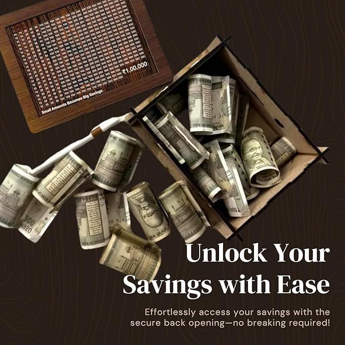 Wooden Money Bank | Classic Piggy Bank for Savings & Gifting