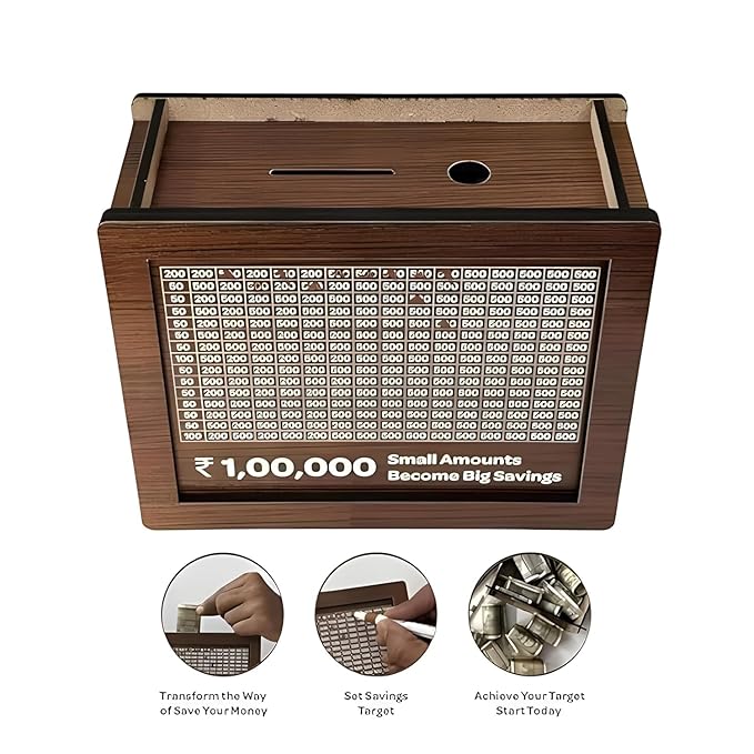 Wooden Money Bank | Classic Piggy Bank for Savings & Gifting